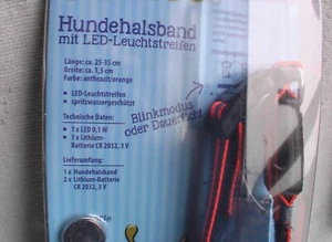 Hundehalsband mit LED - schwarz/orange - NEU - IP 43 - XS - ROMEO - Bild 1 von 3