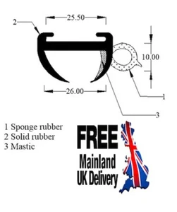 Caravan Motorhome Window Rubber Seal & White Insert fits 26mm Panel - FREE POST - Picture 1 of 3