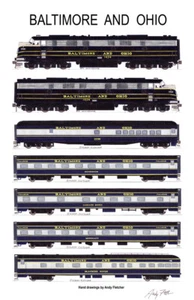 Póster firmado de Baltimore & Ohio Capitol Limited 11""x17"" por Andy Fletcher - Imagen 1 de 1