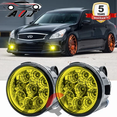 Pair of Bumper YellowLED Fog Light Driving Lamps For INFINITI EX37 2013 Foto 1 de 4
