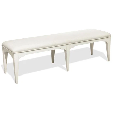 Bowery Hill Contemporary 64" Upholstered Dining Bench in Paperwhite Cover
