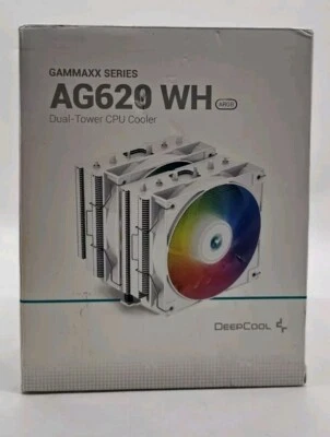 DeepCool AG620 ARGB WHITE Dual Tower CPU Cooler 2x 120mm Fan 6 Copper Heat Pipes - Image 1 of 4