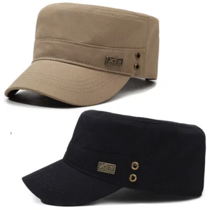 Uomo Piatto Top Cappello Stile Militare Regolabile Traspirante Sole Tappo Casual - Foto 1 di 9