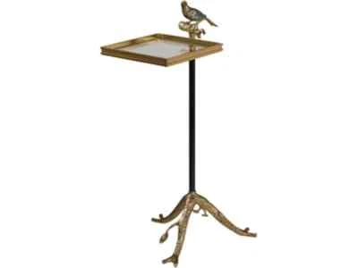 Maitland-Smith 8164-30 Brass,Iron Bird Occasional Table w/ Paua Shell Inlay NEW! - Image 1 of 2