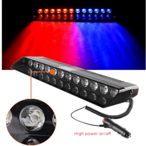Amber Red 12-LED CAR Windshield Strobe Light Emergency Flash Warning Lamps 12V - Picture 1 of 32