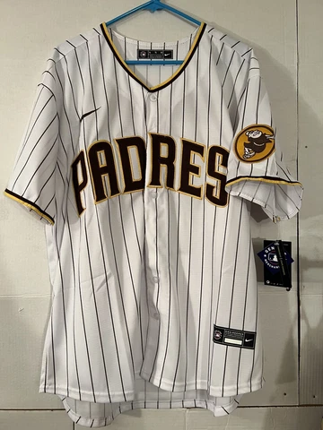 Manny Machado #13 San Diego Padres White Stripe Cool Base Stitched Jersey Sz XL Cover