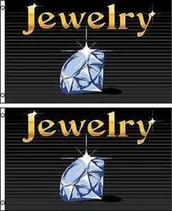 Jewelry Polyester Flag Banner Sign| 3'x 5' | Combo 2 Pack | All Weather | Sturdy - Picture 1 of 1