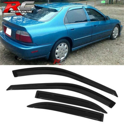 Fits 94-97 Honda Accord Sedan Window Visors Acrylic Sun Vent Rain Shade 4Pieces Foto 1 de 4