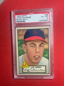 1952 Topps #68 Cliff Chambers St. Louis Cardinals Black Back PSA 6