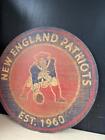 Wall Sign Decorative 24 Inch NFL NEW ENGLAND PATRIOTS Logo Round Distressed rare