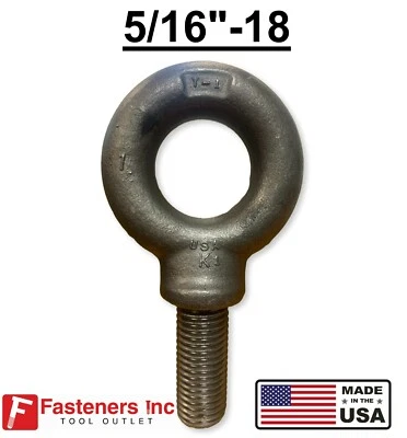 KEN FORGING 5/16-18 x 1.12" Thread Lifting Eye Bolt Eyebolt Forged Black USA Domestic