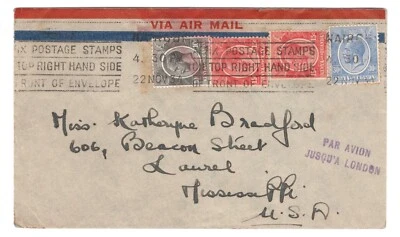 NAIROBI KENIA 1934 JUSQU'A PARCIALMENTE POR CUBIERTA AÉREA A LAUREL MISSISSIPPI EE. UU.  Foto 1 de 2