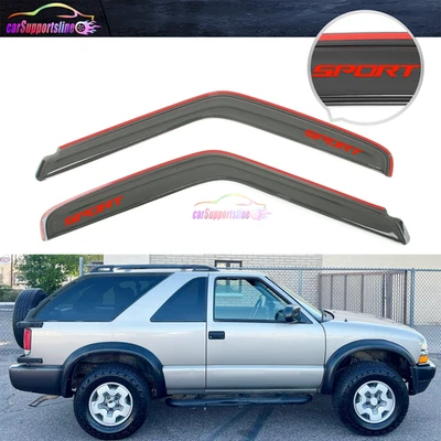 Protector de visera de ventana en canal para 94-03 Chevy S10 Blazer GMC Sonoma con deportivo rojo Foto 1 de 4