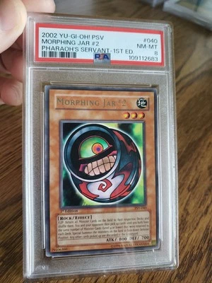2002 Yu-Gi-Oh PSV-040 Morphing Jar #2 Pharaoh's Servant 1st Edition PSA 8 NM-MT  - Image 1 of 2
