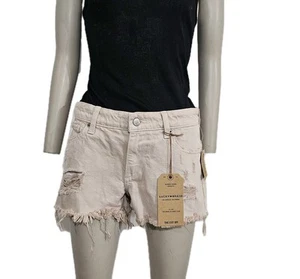 Lucky Brand Womens Jean Short Size 6 Or 28 The Cut Off Beige - Picture 1 of 24