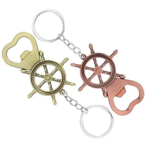 2 Pcs Portachiavi Timone Uomo Per Apri Bottiglia Piccoli Apribottiglie - Foto 1 di 12