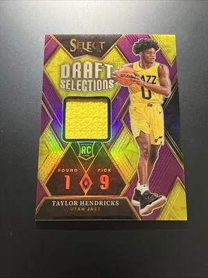 2023-24 Panini Select NBA Taylor Hendricks PURPLE PRIZM PATCH RC #'d 58/99 (F1) - Image 1 of 4