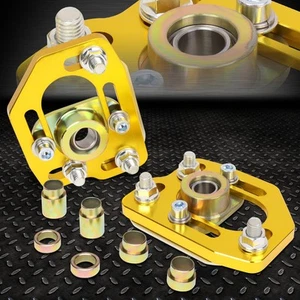 FOR 90-93 FORD MUSTANG FRONT ADJUSTABLE +/-3.0 CAMBER +/-2.0 CASTER PLATES GOLD - Picture 1 of 5