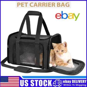 Pet Carrier Soft Sided Large Cat & Dog Travel Bag Comfort Case Airline Approved - Picture 1 of 9