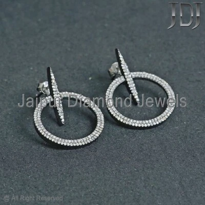 Drop Earring Natural Pave Diamond 925 Sterling Silver Jewelry Victorian Earring - Image 1 of 4