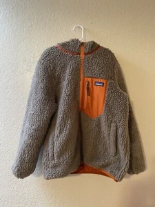 Vintage Patagonia Kids Retro-X Fleece Jacket Deep Pile Beige Size 10 Reversible - Picture 1 of 5