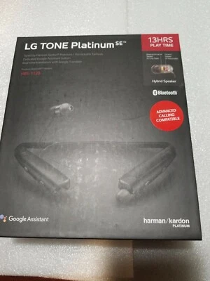  Authentic LG Tone Platinum SE HBS-1120 Wireless Stereo Headset Black Bluetooth  - Image 1 of 4