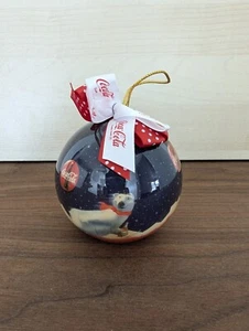 Coca Cola Polar Bear Blue Christmas Ornament 1995 Coke Vtg Ribbons Boxed - Picture 1 of 4