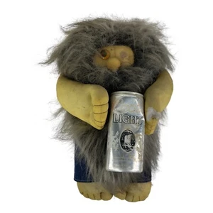 Vintage Hillbilly Bearded Beer Drinking Man in Denim Overalls w/ Funny Surprise. - Picture 1 of 9