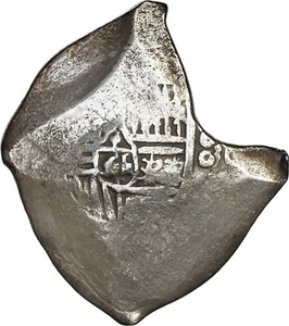 Joanna Shipwreck (1682) MEXICO Mexico City Silver Cob 8 Reales Charles II - Picture 1 of 3