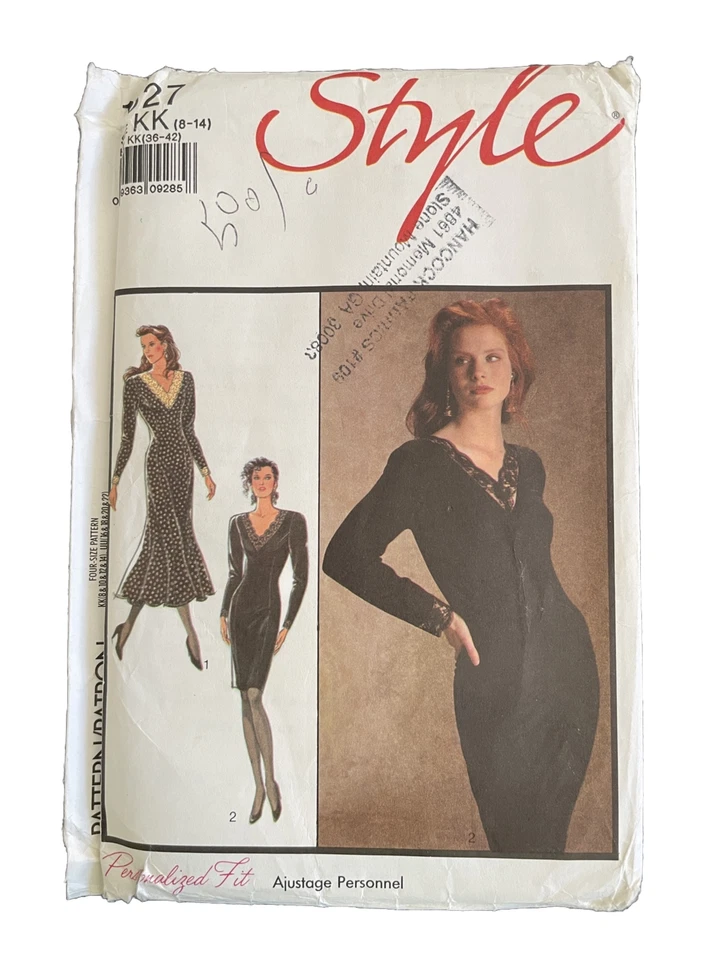 1627 STYLE Dress Close Fitting Tapered Long Sleeves Uncut FF Size 8 10 12 14 - Image 1 of 1