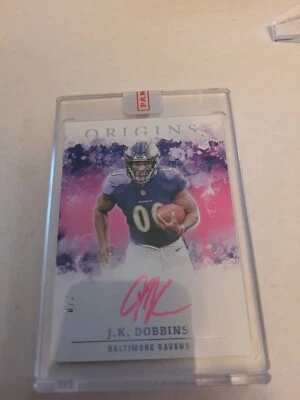 2020 Panini Origins Football Pink Jk Dobbins Rookie Auto 7/8 Very rare!!! SSP - Image 1 of 2