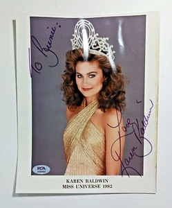 Karen Baldwin Miss Universe 1982 Signed Autograph 8"x10" w/ PSA COA - Picture 1 of 5