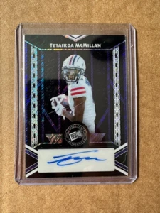 Tetairoa McMillan 2024 Leaf Press Pass Purple Shimmer Auto 1/8 Panthers - Picture 1 of 2