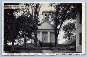 WICKFORD BAPTIST CHURCH  WICKFORD RHODE ISLAND RI postcard D5 - Picture 1 of 2