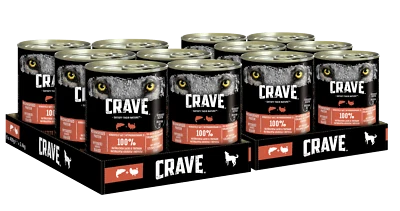 12x400g Crave Hundefutter Nassfutter Dose mit Lachs & Truthahn - Bild 1 von 4
