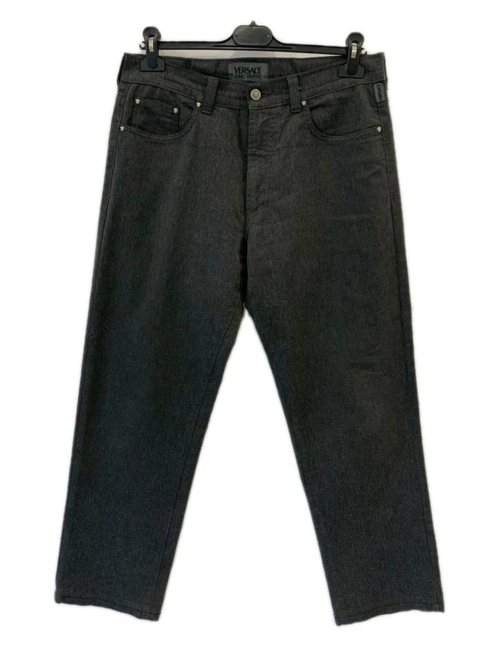 Versace Jeans Couture Para Hombre Pantalones de mezclilla Gris Logo Medusa Parche Talla 33x30 #P5 Foto 1 de 4