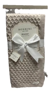 BONBINI Baby Blanket Cosy Comfortable Soft Polyester Mixed Yarn Beige - Picture 1 of 11