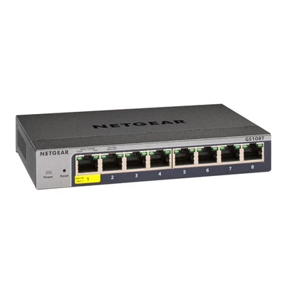 NETGEAR GS108T 8-Port Gigabit Ethernet Smart Managed Pro Switch, Desktop - Grey - Image 1 of 4