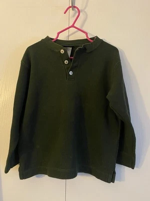 Suéter Desteñido Glory Niños 5T Verde Oliva Manga Larga Pullover Cuello Botón Foto 1 de 4