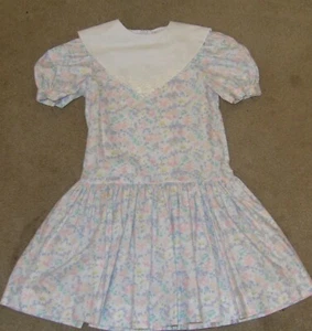Vintage Chantilly Place Girls size 7 Floral Print Dress ILGWU Tag Made in USA - Picture 1 of 5