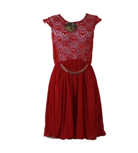 Womens See Thru Top Mini Dress Red Sz XL Shi Yunlai - Picture 1 of 6