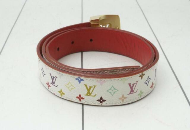 LOUIS VUITTON M9609 DamierAzur LV Ceinture Initial Pin buckle belt White