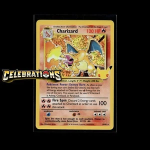 Lot de cartes Pokémon Célébrations 25ème Anniversaire ! Carte Holo Full Art Charizard comme neuve - Photo 1 sur 62