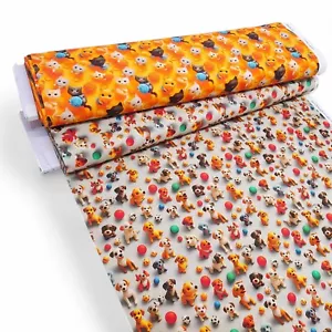Cotton 3D Cute Clay Cat Dog Deer Fabric Creatures Digital Printed Craft Material - Picture 1 of 23