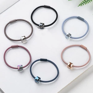 1X Single Crystal Hair Rings Rope Rubber Bands Scrunchies Hair Accessories ^ - Picture 1 of 18