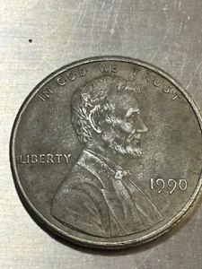 1990 penny struck on dime planchet with errors - Picture 1 of 9
