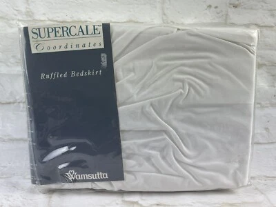 "Falda de cama con volantes Wamsutta supercale coordenadas tamaño doble 39""x75"" ropa de cama de colección" Foto 1 de 4