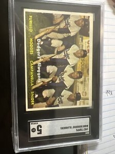 1957 Topps SGC 5 EX #400 Dodgers Sluggers Furillo/Hodgs/Campanella/Snider