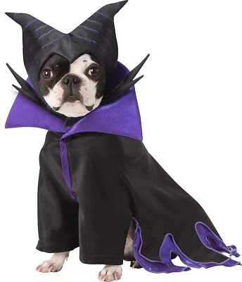 Disfraz de Maléfica Villanos Disney Negro Elegante Halloween Mascota Perro Gato Foto 1 de 2
