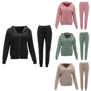 FIL Womens Zip Ultra Stretch Smooth Jogger Tracksuit 2pc Set Hoodie Loungewear T - Picture 1 of 17